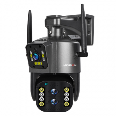 Tech & Gadgeturi - Camera de supraveghere Milmatt, WI-FI, Ultra HD, lentile triple, 4MP HD, 10X Optical ZOOM, Rotire Din Aplicatie, PTZ, Rezistenta La Apa IP 66