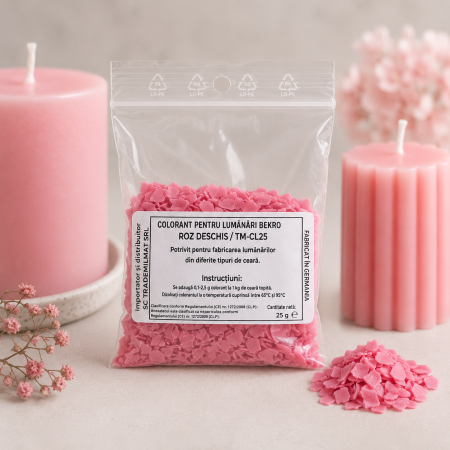 Colorant Lumanari - Colorant Lumanari Bekro - Roz Deschis, 25 g