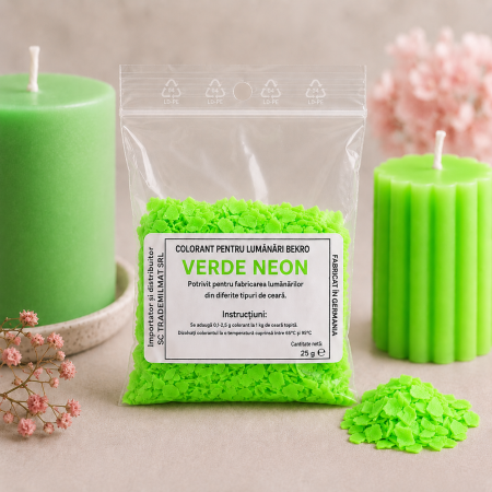 Colorant Lumanari - Colorant Lumanari Bekro - Verde Neon, 25 g