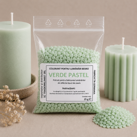 Colorant Lumanari - Colorant Lumanari Bekro - Verde Pastel, 25 g