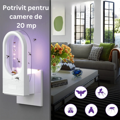 Dispozitiv anti tantari, Milmatt, electric, cu leduri UV, 5 rezerve cu lipici dublu adezive, 68 mm x 140 mm [4]