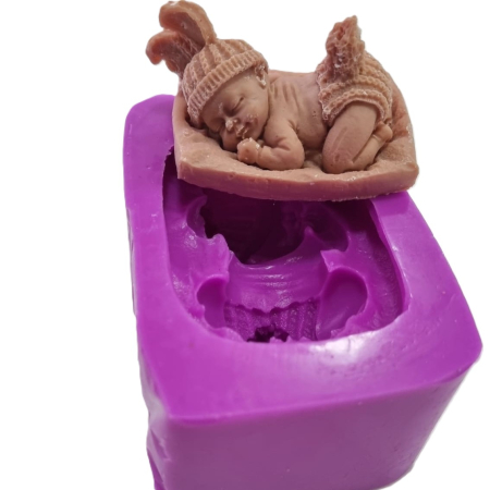 Matrita de silicon, Milmatt, Bebelus pe Perna 2, pentru sapun si lumanari