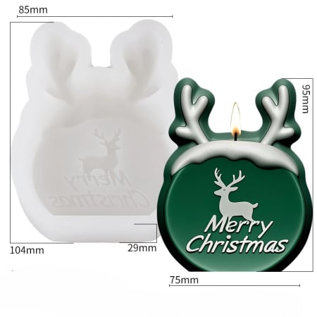 Matrita de silicon, Milmatt, Merry Christmas rotund, pentru lumanari, non toxic [1]