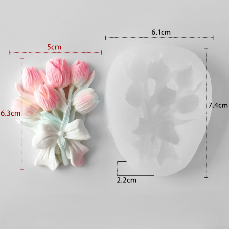 Matrita de silicon, Milmatt, Buchet Lalele 3, dimensiune 61 x 74 x 22 mm [1]