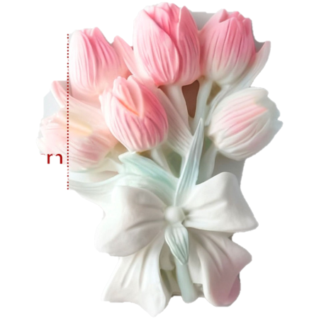 Matrite de Silicon - Matrita de silicon, Milmatt, Buchet Lalele 3, dimensiune 61 x 74 x 22 mm