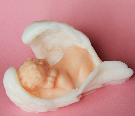 Matrita de silicon, Milmatt, Bebelus in aripi, pentru sapun si lumanari [1]