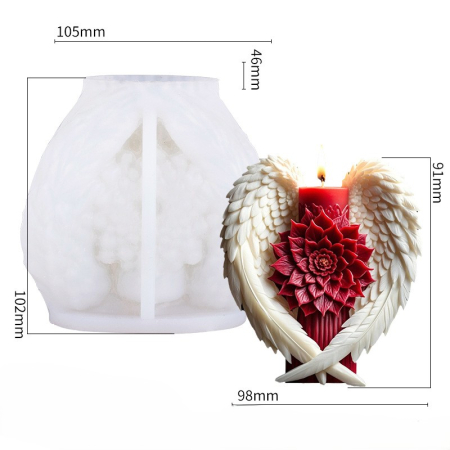 Matrita de silicon, Milmatt, Lumanare cu aripi, pentru lumanari, non toxic [1]
