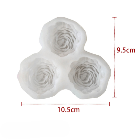 Matrita de silicon, Milmatt, Set 3 Mini bujori [1]