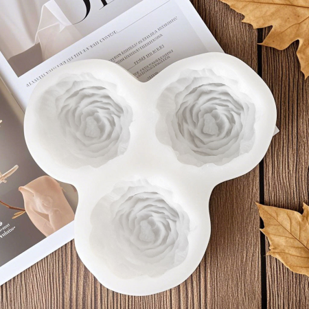 Matrita de silicon, Milmatt, Set 3 Mini bujori [3]