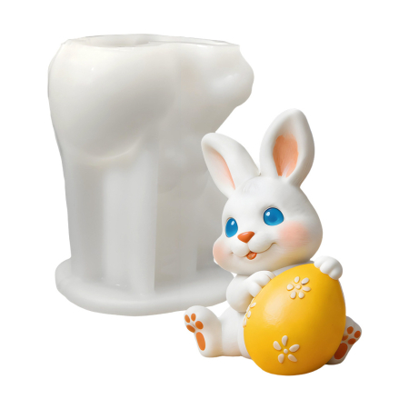 Matrite Lumanari Paste - Matrita de silicon, Milmatt, Iepuras cu Ou de paste