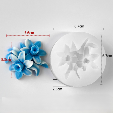 Matrita de silicon, Milmatt,  Crini, 6.7 x 2.5 cm [1]