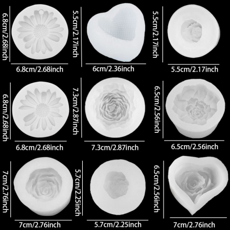 Set 9 matrite flori, Milmatt,  pentru lumanari [1]