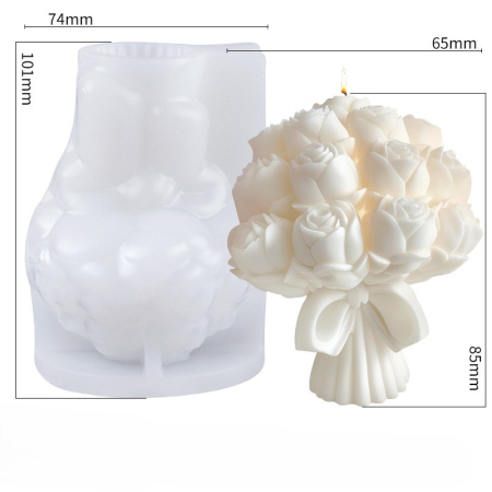 Matrițe și Accesorii DYI - Matrita de silicon, Milmatt, Buchet trandafir, pentru lumanari, non toxic