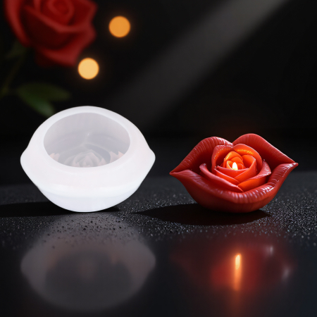Matrita de silicon, Milmatt, Buze cu Trandafiri, pentru lumanari, non toxic [2]