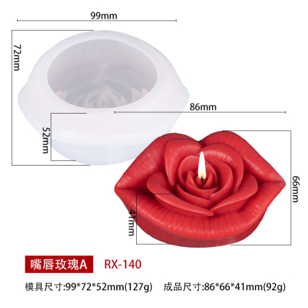 Matrita de silicon, Milmatt, Buze cu Trandafiri, pentru lumanari, non toxic [1]