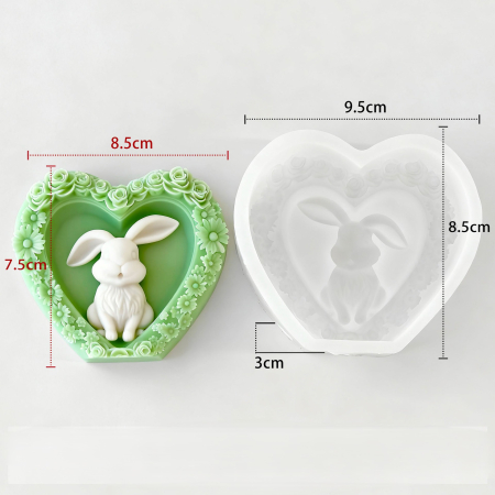 Matrita de silicon, Milmatt, Inima cu Iepuras 2 [1]