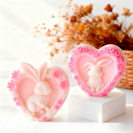 Matrita de silicon, Milmatt, Inima cu Iepuras 2 [3]