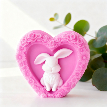 Matrita de silicon, Milmatt, Inima cu Iepuras 2 [2]