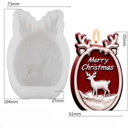 Matrita de silicon, Milmatt, Merry Christmas oval, pentru lumanari, non toxic [1]
