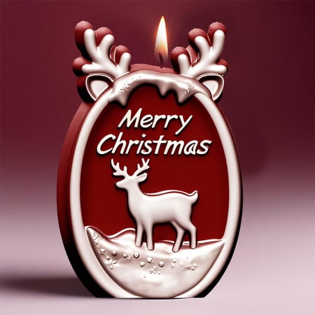 Matrita de silicon, Milmatt, Merry Christmas oval, pentru lumanari, non toxic [2]