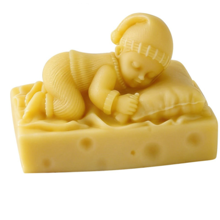 Figurine Umane - Matrita de silicon, Milmatt, Model Bebelus pe branza, pentru lumanari, silicon alimentar, non toxic