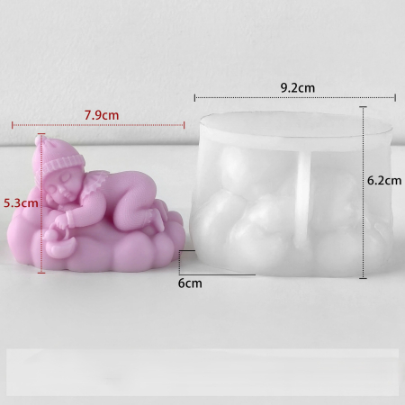 Matrita de silicon, Milmatt, Model Bebelus fetita pe norisor, pentru lumanari, silicon alimentar, non toxic [1]