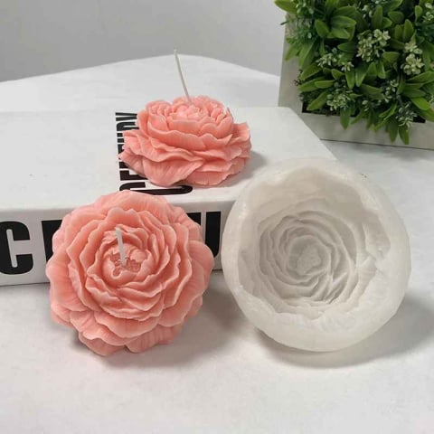 Matrita de silicon, Milmatt, Model Bujor, pentru lumanari, silicon alimentar, non toxic, 96 x 96 x 37 mm [7]