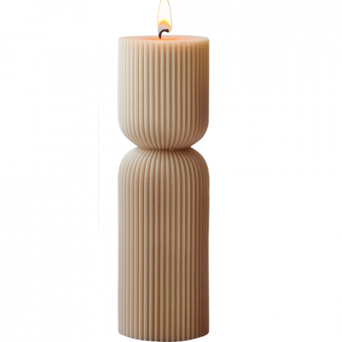 Matrite pentru Lumanari - Matrita de silicon, Milmatt, Model Cilindru Elegant, pentru lumanari, silicon alimentar, non toxic, 73 x 73 x 145 mm