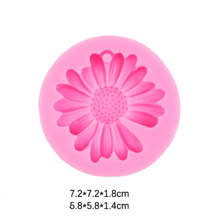 Matrita de silicon, Milmatt, Model Crizantema cu orificiu, pentru lumanari, 72 x 72 x 18 mm [2]