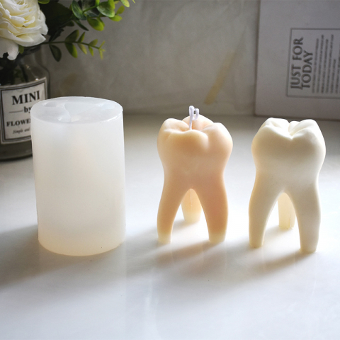 Matrita de silicon, Milmatt, Model dinte, pentru lumanari, silicon alimentar, non toxic, 11 x 7 cm [2]
