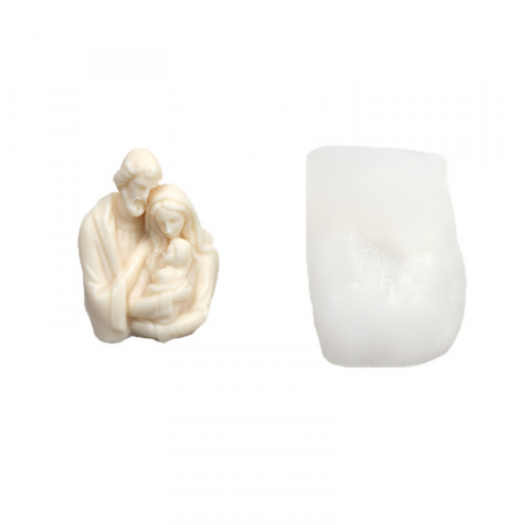 Matrita de silicon, Milmatt, Model Familie mare Fecioara Maria, pentru lumanari, silicon alimentar, non toxic, 12.5 x 14.8 cm [4]