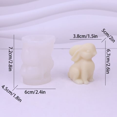 Matrita de silicon, Milmatt, Model iepuras de Paste, pentru lumanari, silicon alimentar, non toxic, 72 x 60 mm [2]