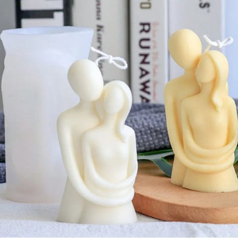 Matrita de silicon, Milmatt, Model Indragostiti, pentru lumanari, silicon alimentar, non toxic, 70 x 40 x 125 mm [2]