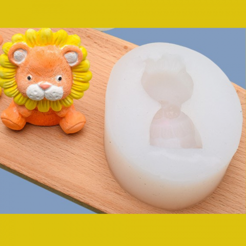 Matrita de silicon, Milmatt, Model leu, pentru lumanari, silicon alimentar, non toxic, 85 x 65 x 35 mm [6]