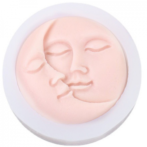 Matrite de Silicon - Matrita de silicon, Milmatt, Model Luna si Soare, pentru lumanari, silicon alimentar, non toxic, 75 x 30 mm