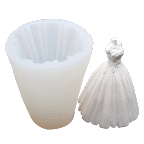 Matrite pentru Lumanari - Matrita de silicon, Milmatt, Model Mireasa, pentru lumanari, silicon alimentar, non toxic, 85 x 65 mm
