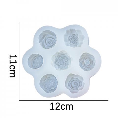 Matrita de silicon, Milmatt, Model mix 6 flori, pentru lumanari, silicon alimentar, non toxic, 110 x 120 mm [2]