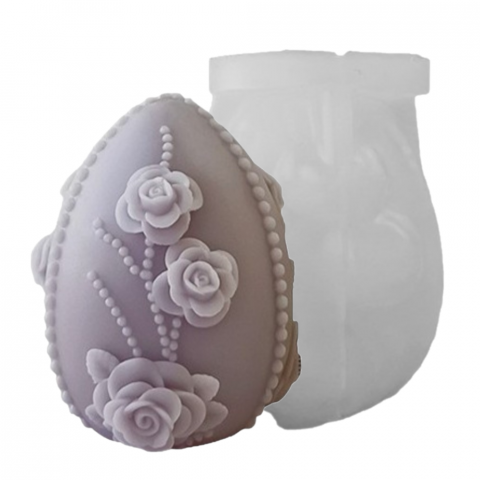 Matrite Lumanari Paste - Matrita de silicon, Milmatt, Model ou de paste 1, pentru lumanari, silicon alimentar, non toxic, 67 x 80 mm