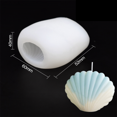 Matrita de silicon, Milmatt, Model Scoica mica, pentru lumanari, silicon alimentar, non toxic, 60 x 52 x 40 mm [1]