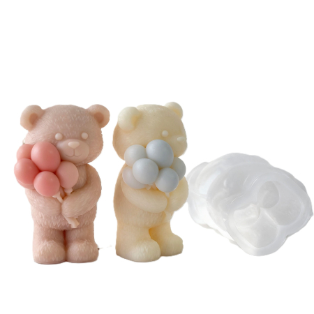Matrite pentru Lumanari - Matrita de silicon, Milmatt, Ursulet cu Baloane