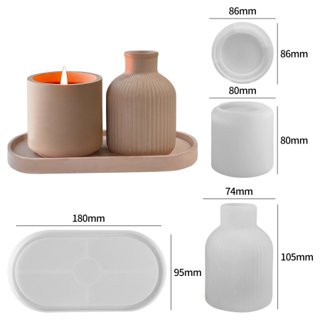 Set 3 Matrite de silicon, Milmatt, Tava, recipient si mini-vaza [2]