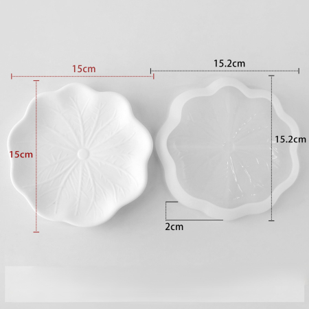 Matrita de silicon, Milmatt, Tava Frunza Lotus, silicon premium, reutilizabil, potrivit pentru praf ceramic, gips, ipsos, rasina epoxidica [3]