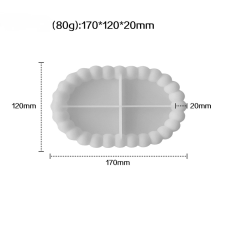 Matrita de silicon, Milmatt, Tava Ovala, silicon premium, reutilizabil, potrivit pentru praf ceramic, gips, ipsos, rasin epoxidica [2]
