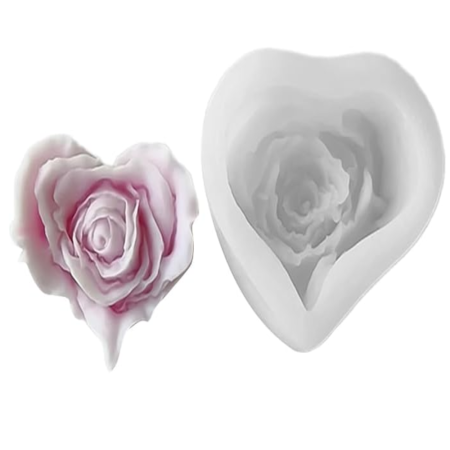 Matrite pentru Lumanari - Matrita de silicon, Milmatt, Inima Trandafir 2