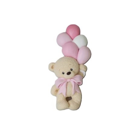 Matrite pentru Lumanari - Matrita de silicon, Milmatt, Ursulet mic cu baloane, pentru sapun si lumanari