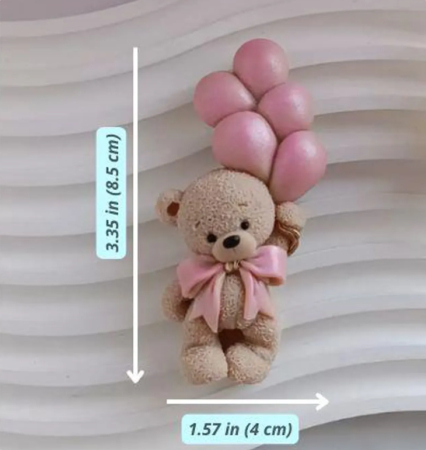 Matrita de silicon, Milmatt, Ursulet mic cu baloane, pentru sapun si lumanari [3]