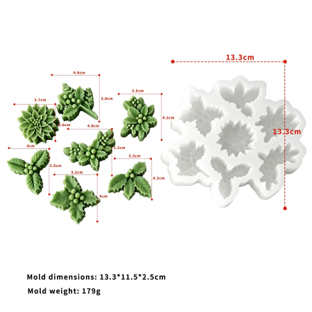 Matriță din silicon pentru lumânări de Crăciun – model decorativ de iarnă [6]