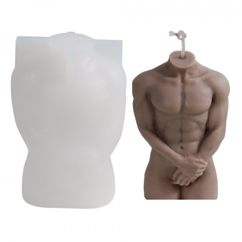 Matrite de Silicon - Matrita de silicon pentru lumanari, Milmatt, Model Corp Barbat, 65 x 95 mm