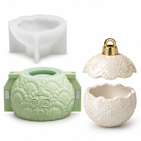 Rasina Epoxidica & Praf Ceramic - Matriță silicon recipient Glob de Crăciun