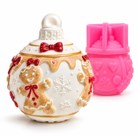 Rasina Epoxidica & Praf Ceramic - Matriță din silicon pentru recipiente de Crăciun – model decorativ de iarnă